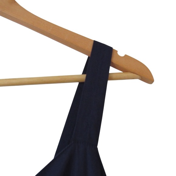Jason Wu Open Back Poplin Midi Dress Large Navy Blue Sleeveless Minimalist - Picture 4 of 9